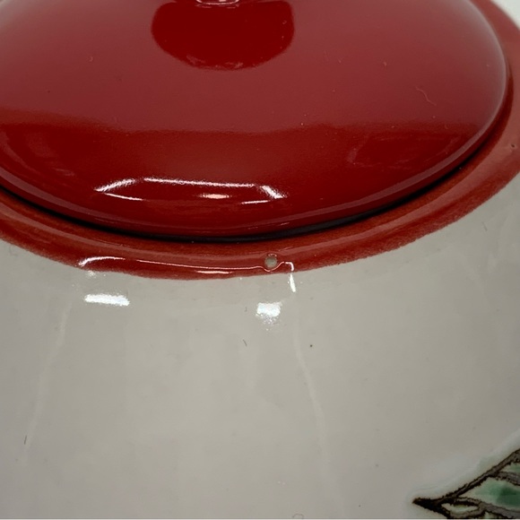 In Home Stylez Winter Christmas Holly Print Ceramic Lidded Sugar Dish Nwt Unused - Picture 2 of 11